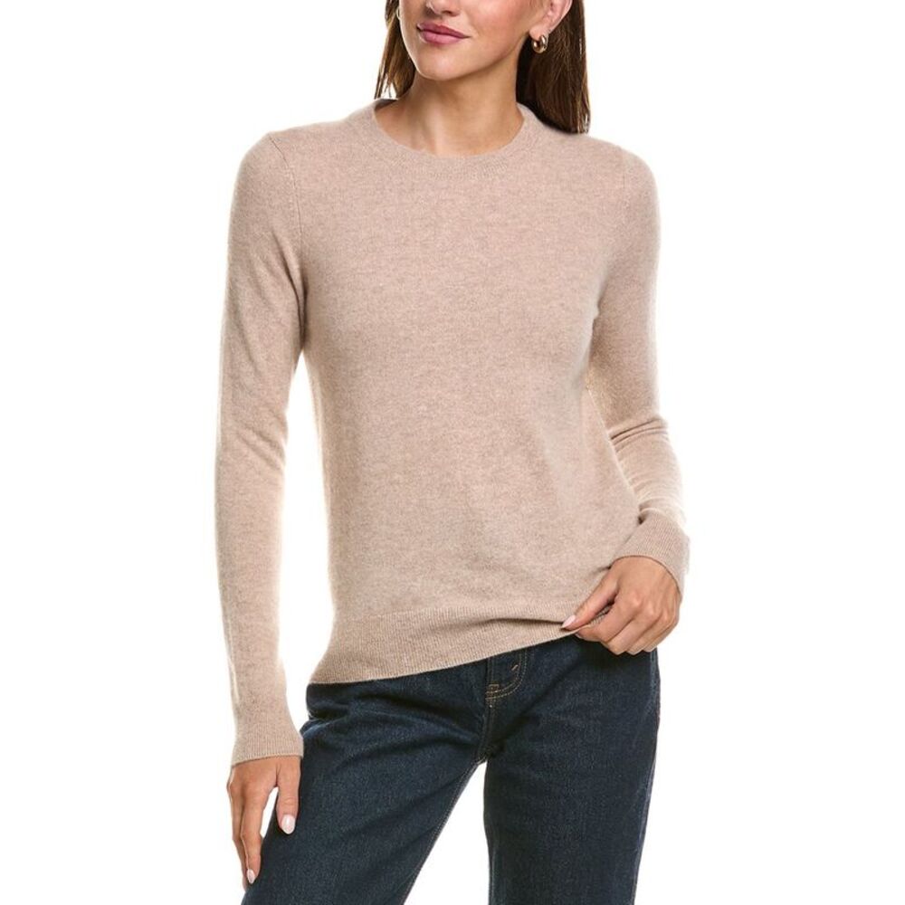 Incashmere Womens Basic Crewneck 100% Cashmere Sweater, Brown